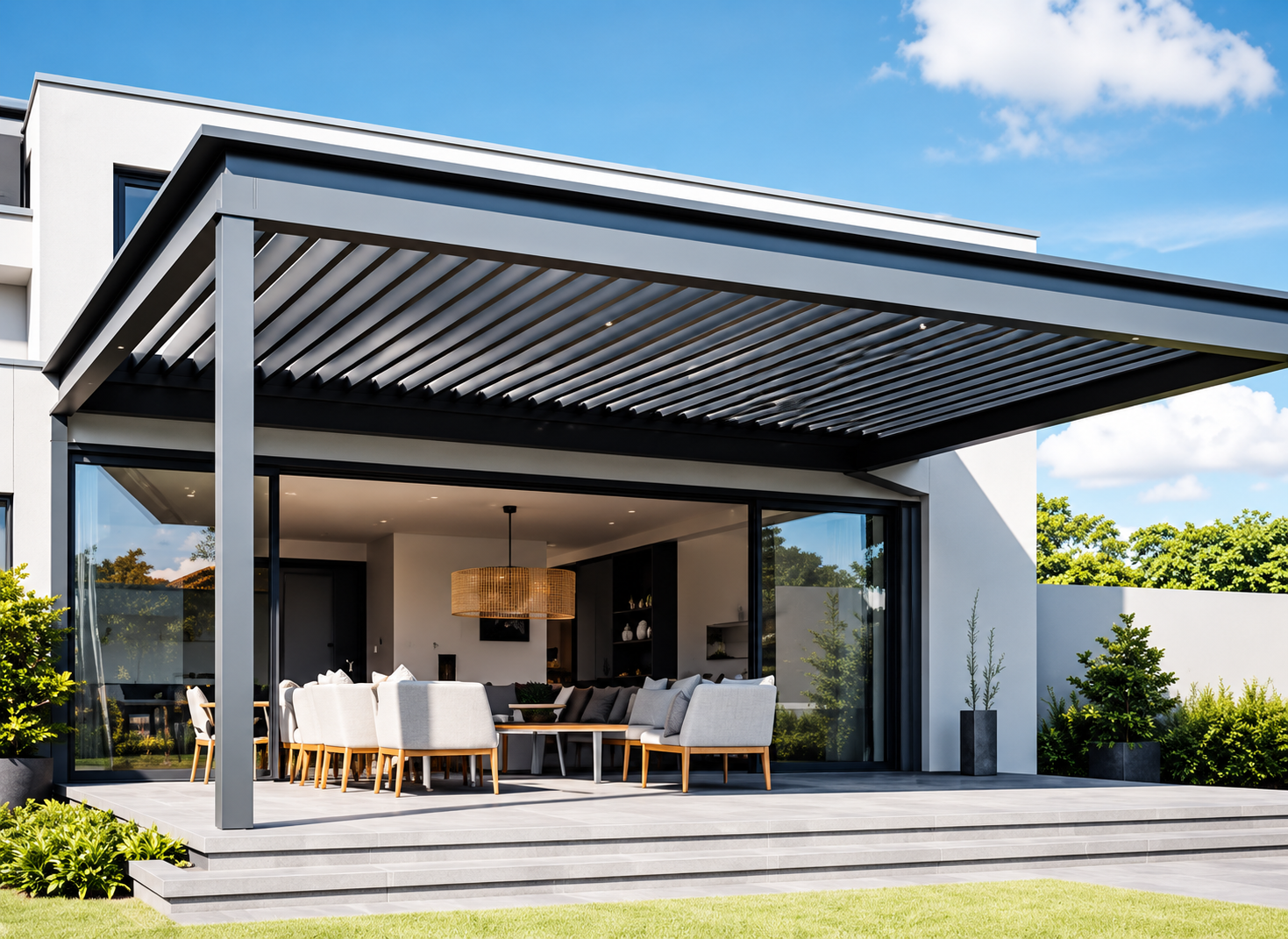 Outdoor louvre render