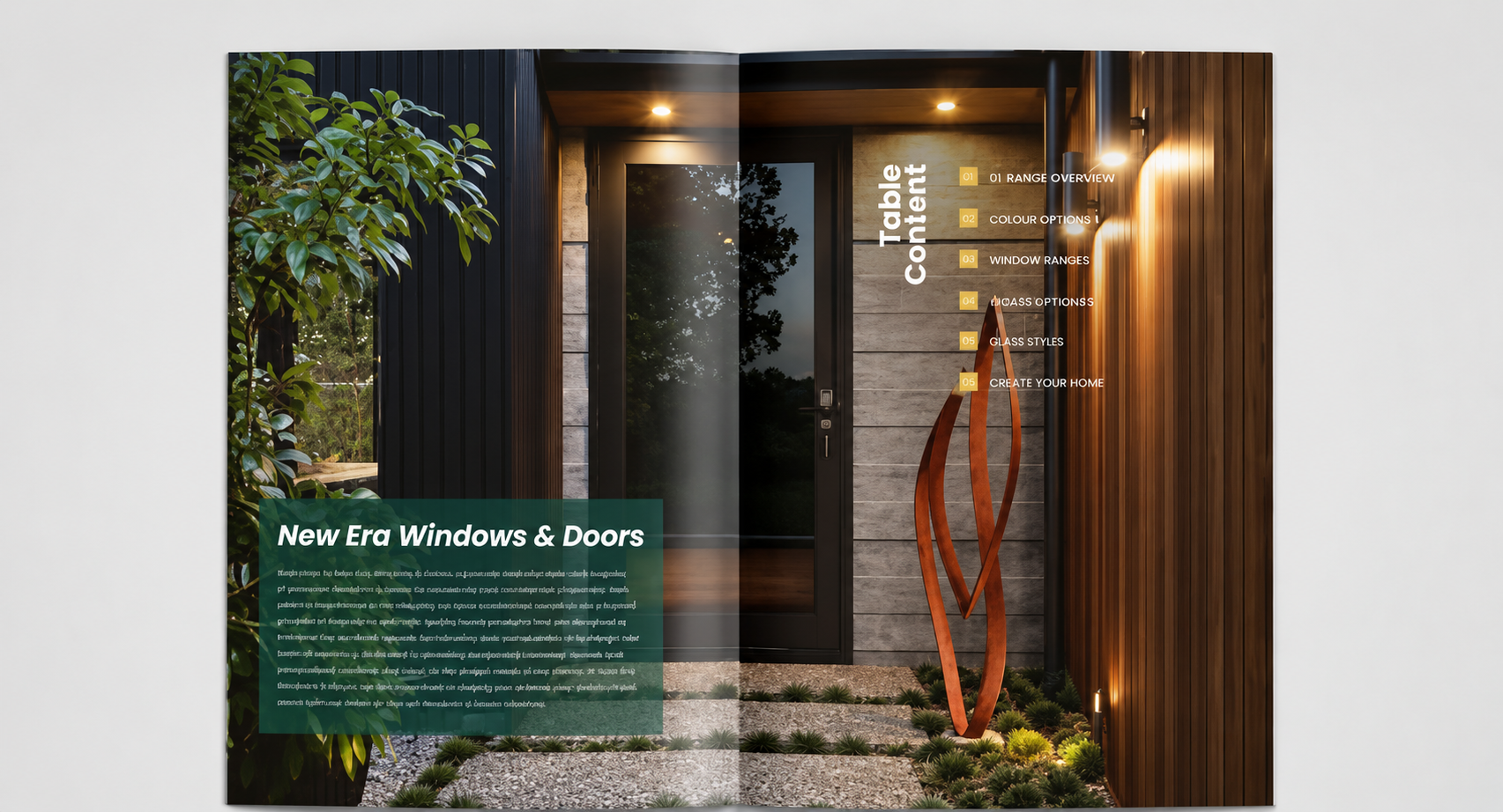 Windows and doors brochure spread