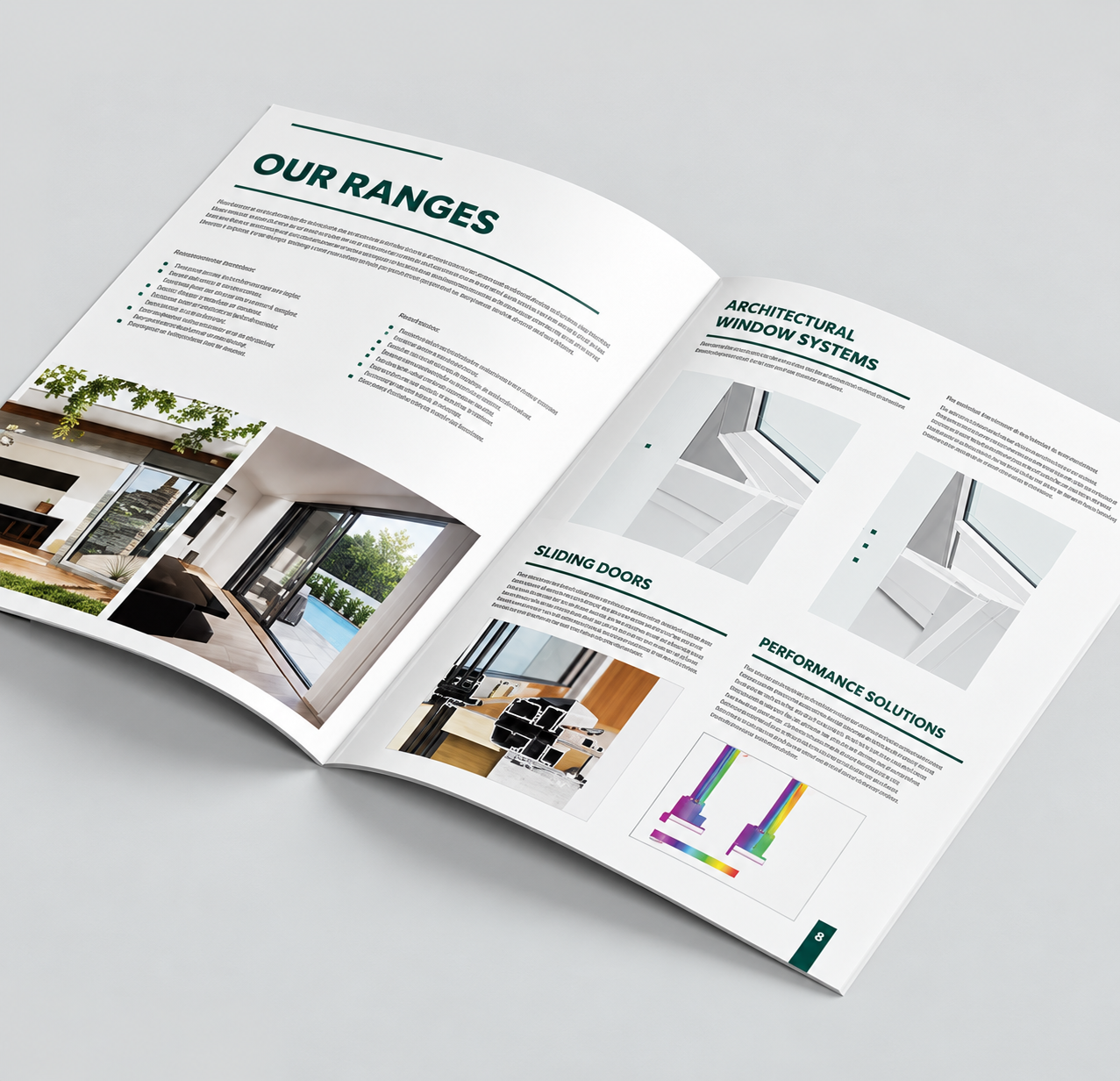 Product range brochure spread